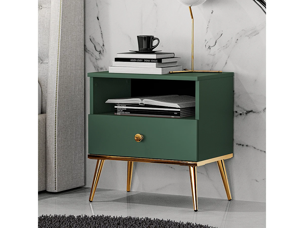 Thalia nachtkastje met 1 lade Groen