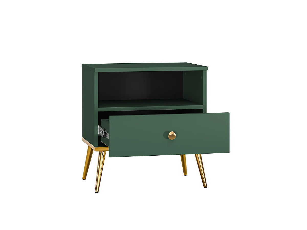 1-drawer bedside cabinet Thalia Green