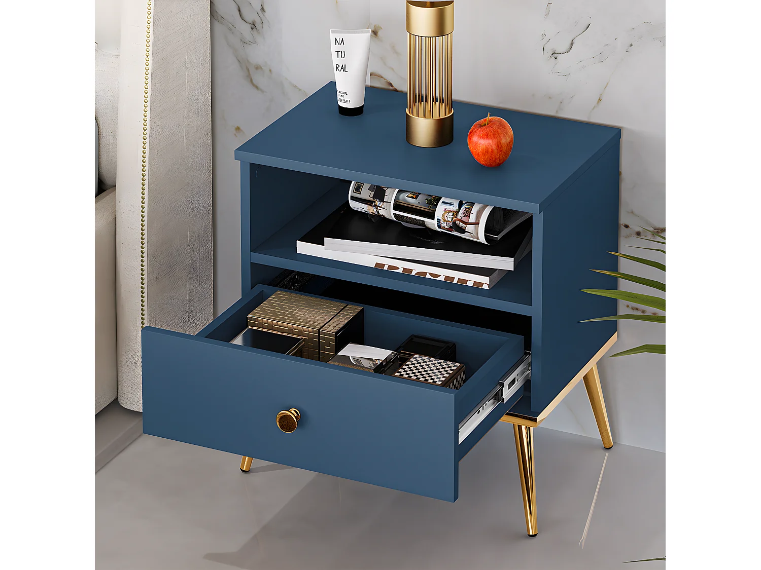 Chevet 1 tiroir Thalia Bleu