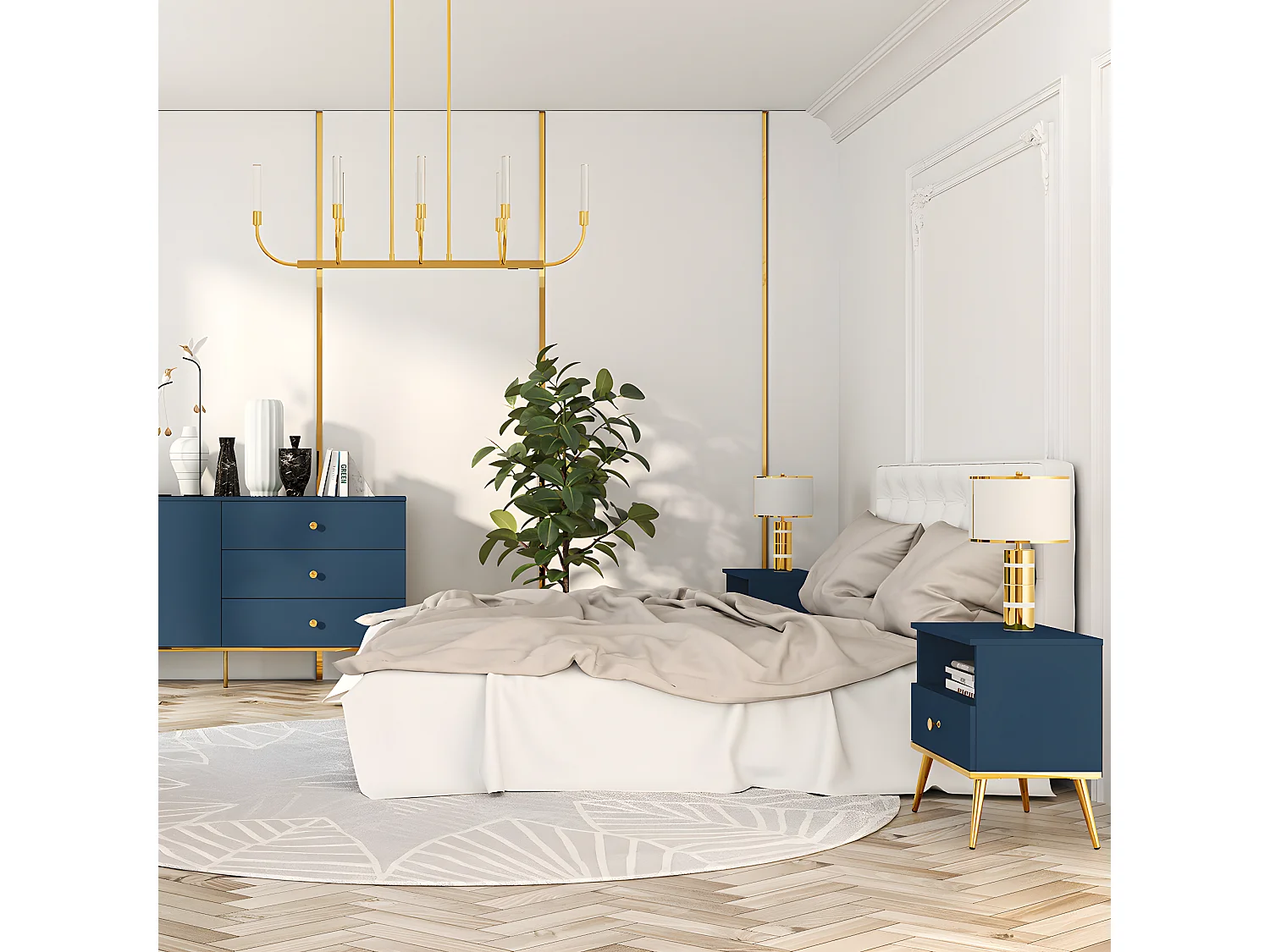 Chevet 1 tiroir Thalia Bleu