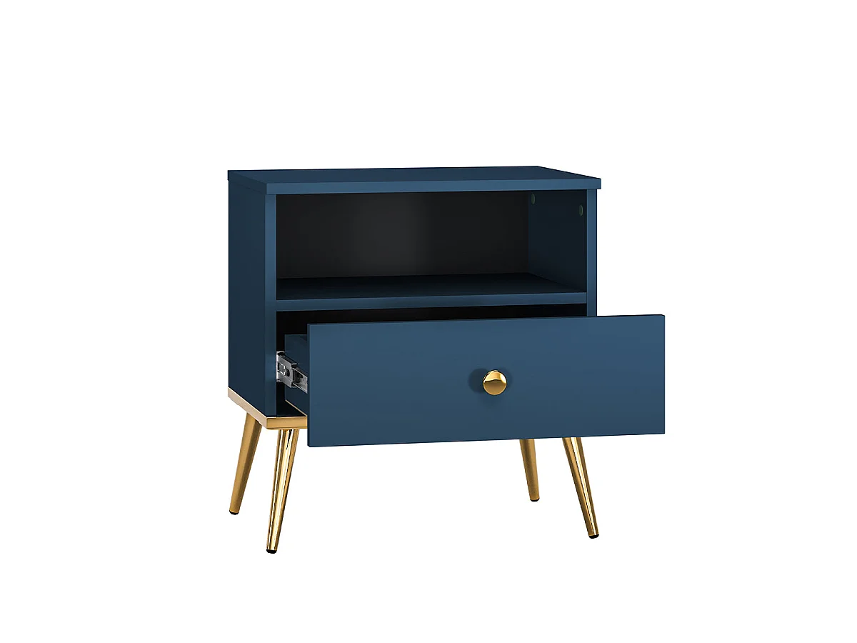 1-drawer bedside cabinet Thalia Blue