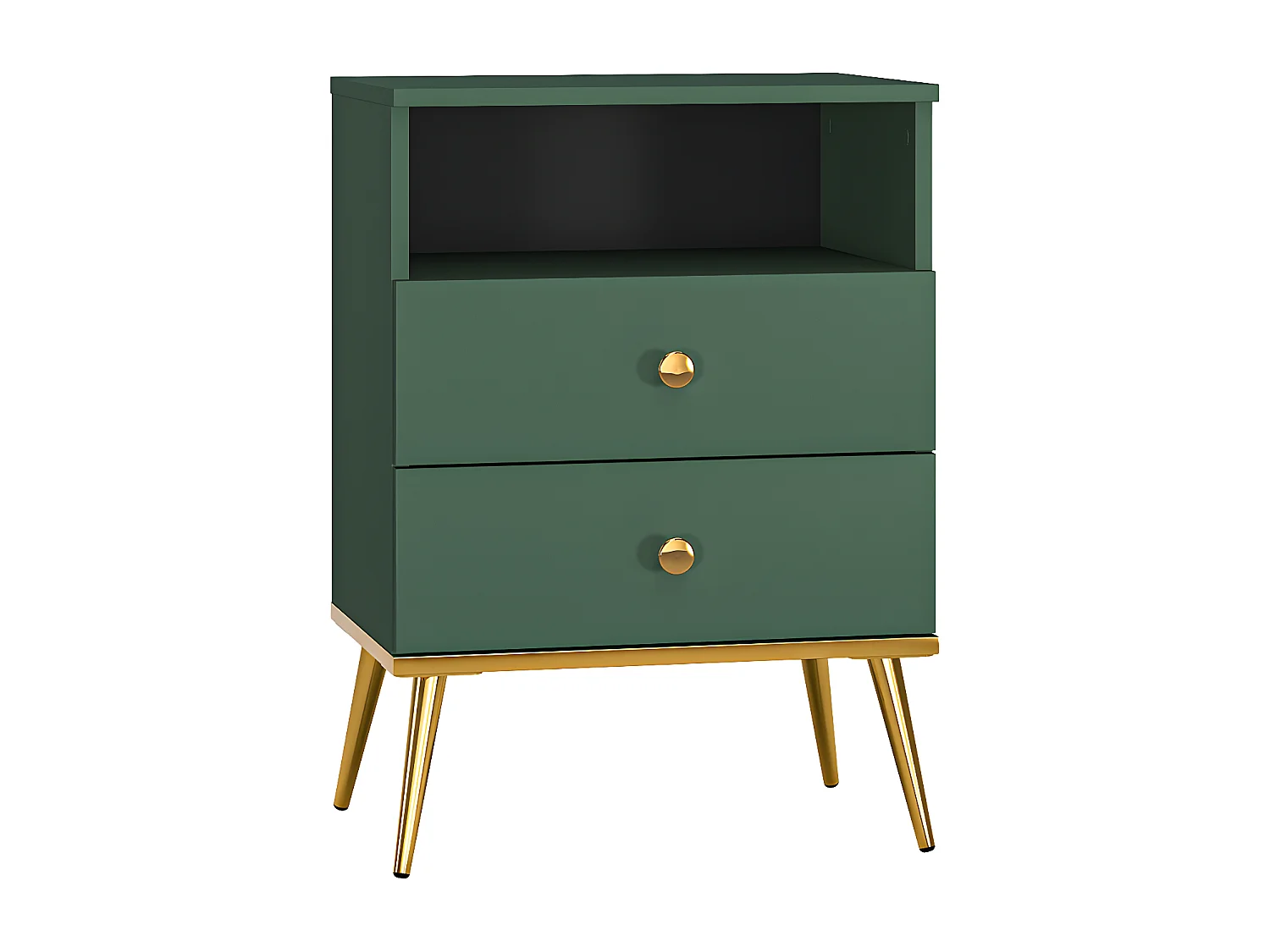 Comodino 2 cassetti Thalia verde 70cm