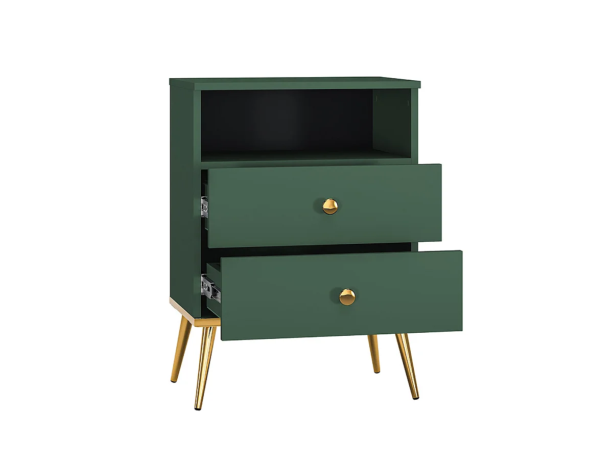 Thalia 2-drawer bedside table Green