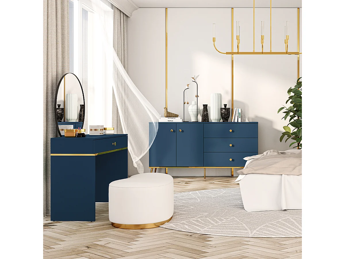 Thalia Blauw 1-lade Console Kaptafel