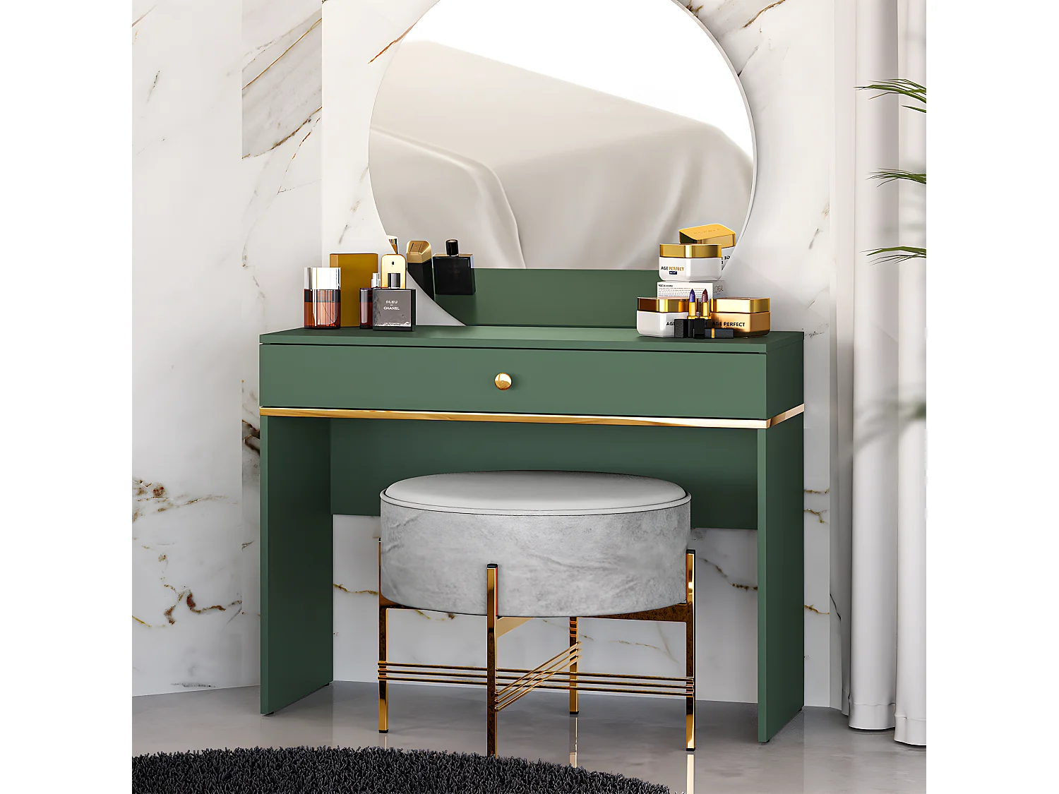 Console Coiffeuse 1 tiroir Thalia Vert