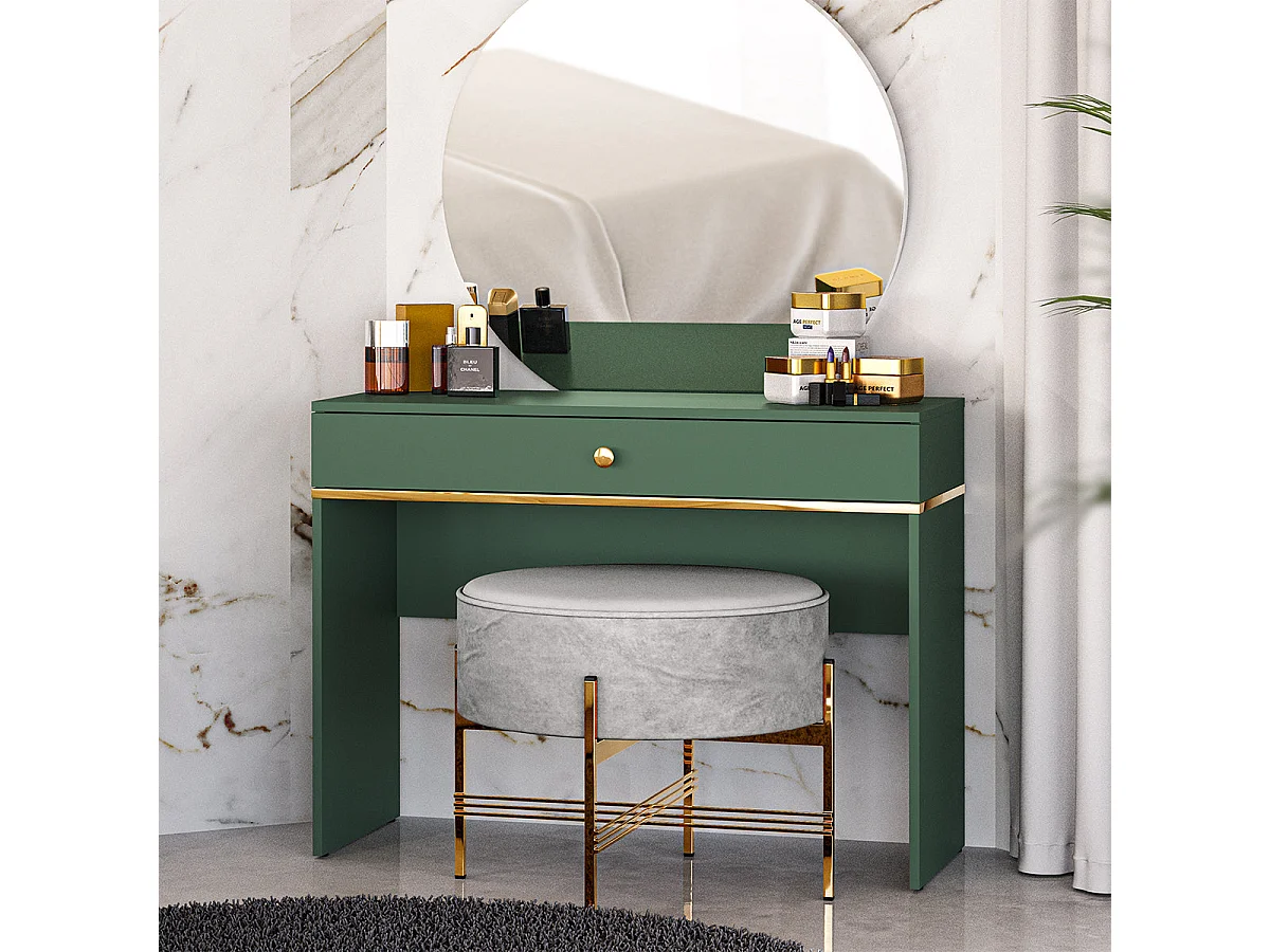 Console 1-drawer dressing table Thalia Green