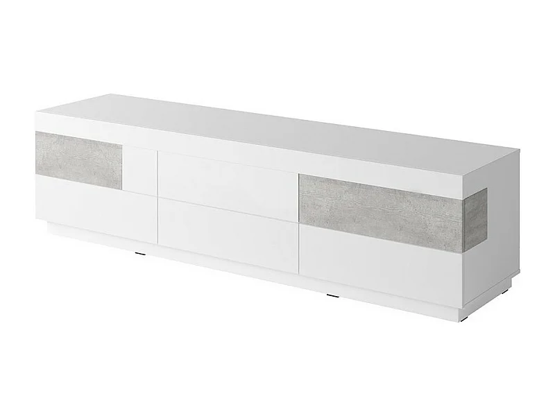 Móvel para TV XL design 200cm coleção KILES. Cores branco e cinza.