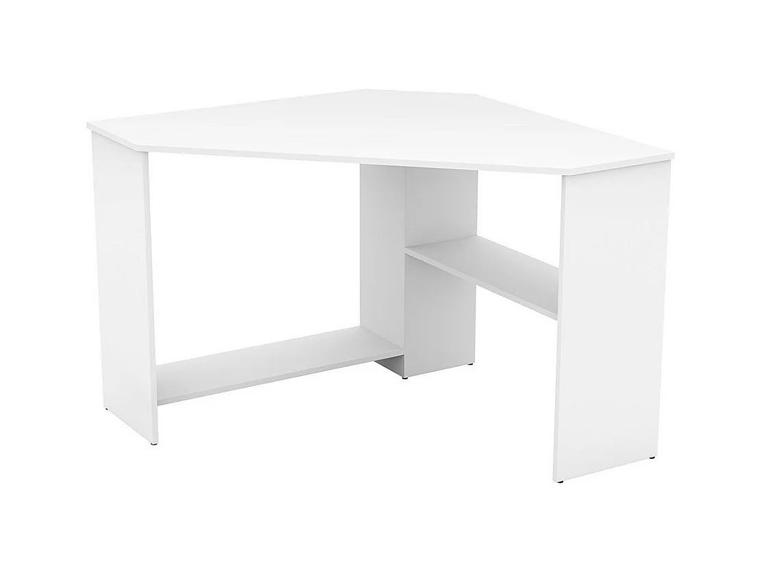 Bureau d'angle KARO coloris blanc, 80 x 73 x 80 cm