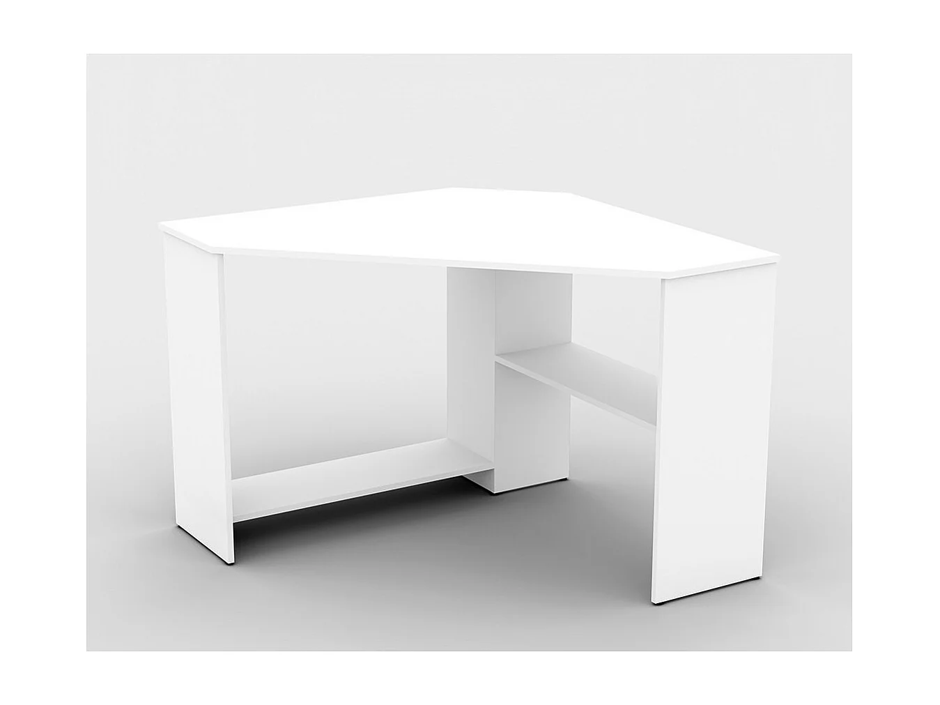 Bureau d'angle KARO coloris blanc, 80 x 73 x 80 cm