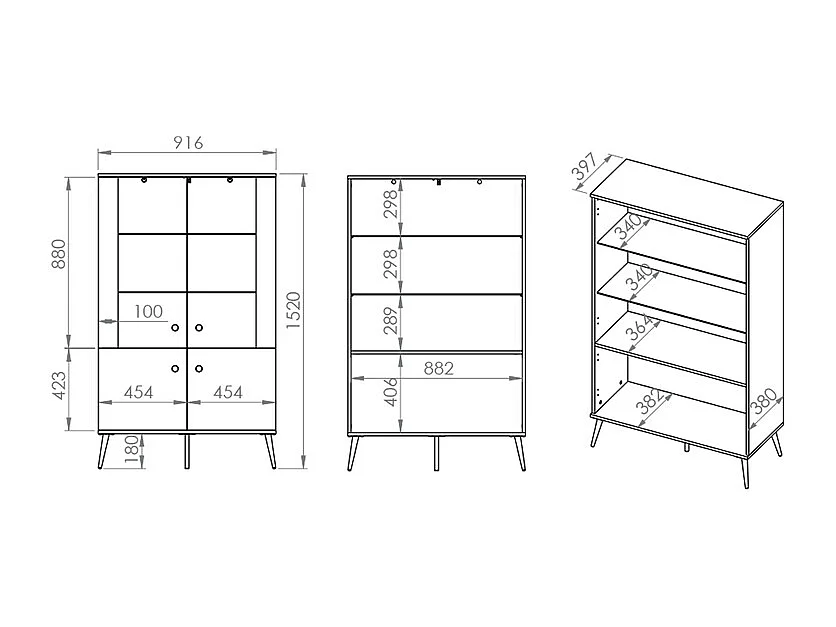 Vaisselier 4 portes Thalia Vert