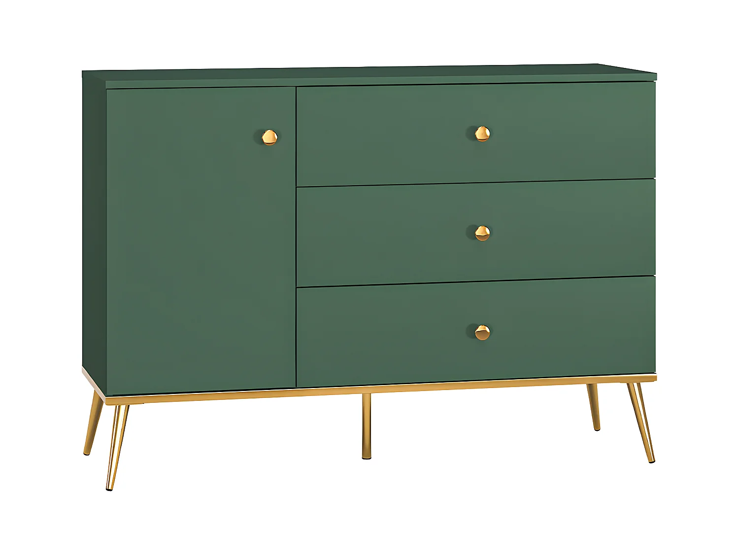 Buffet 1 porte 3 tiroirs Thalia Vert