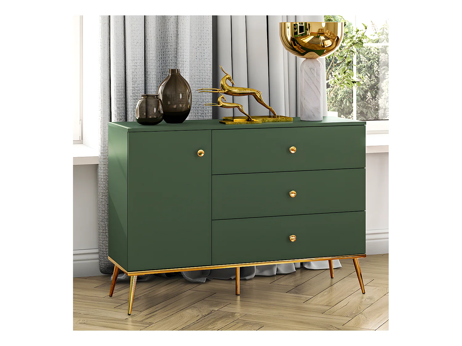 Bufé 1 puerta 3 cajones Thalia Verde