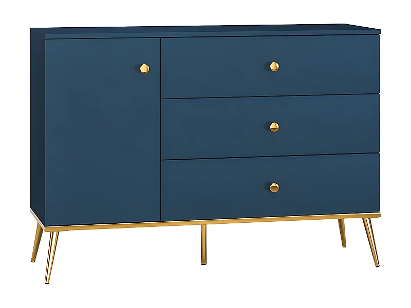 Buffet 1 anta 3 cassetti Thalia blu 85cm