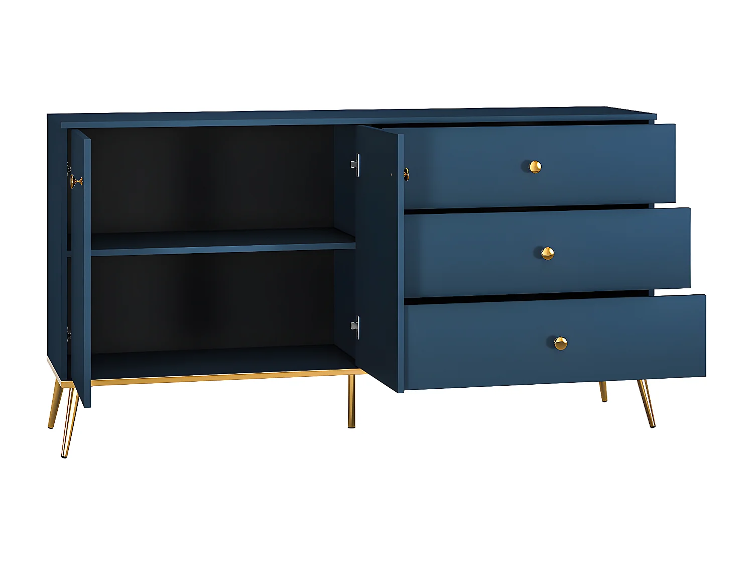 Buffet 2 ante 3 cassetti Thalia blu 85cm