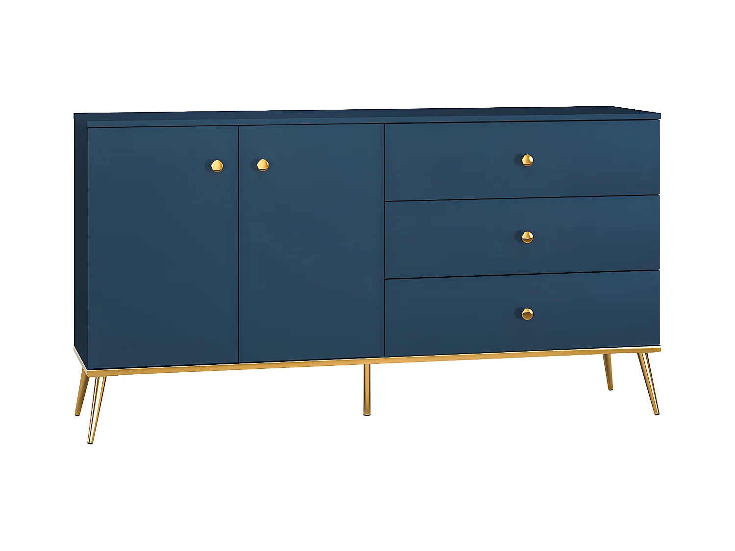 Thalia Blauw 2-deurs 3-lade dressoir