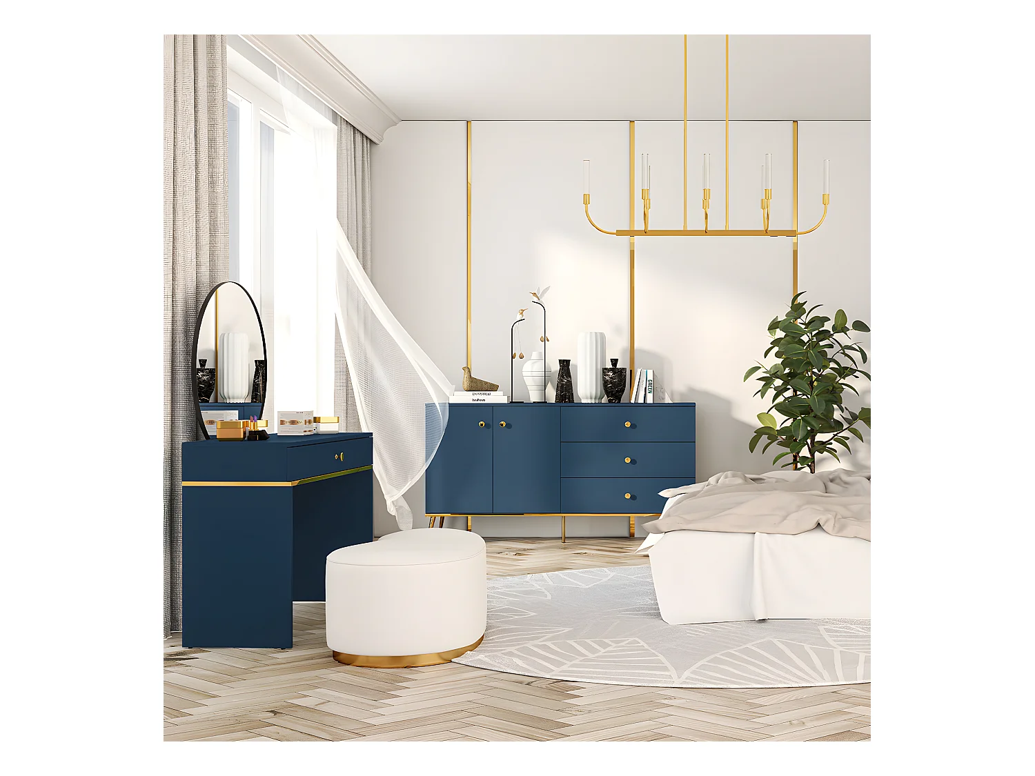 Bufé 2 puertas 3 cajones Thalia Azul