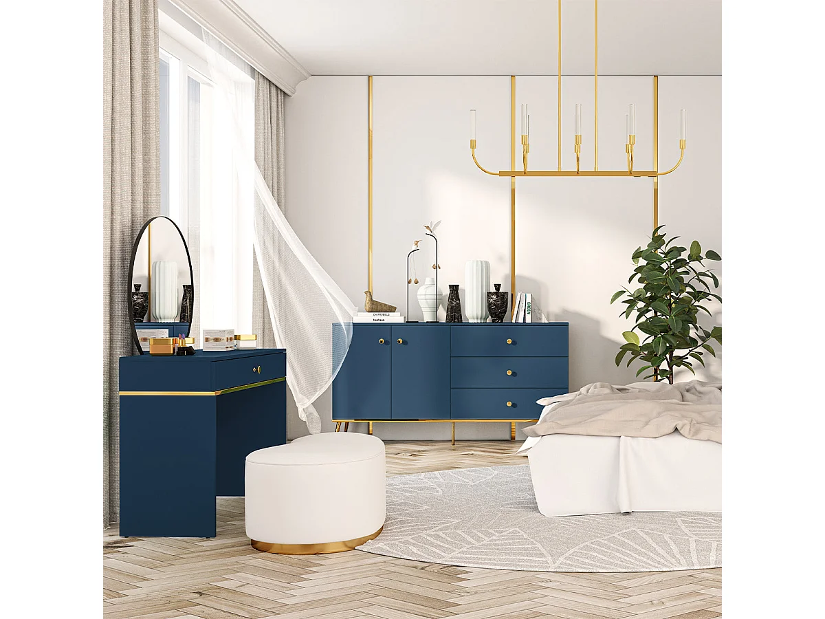 Buffet 2 portes 3 tiroirs Thalia Bleu