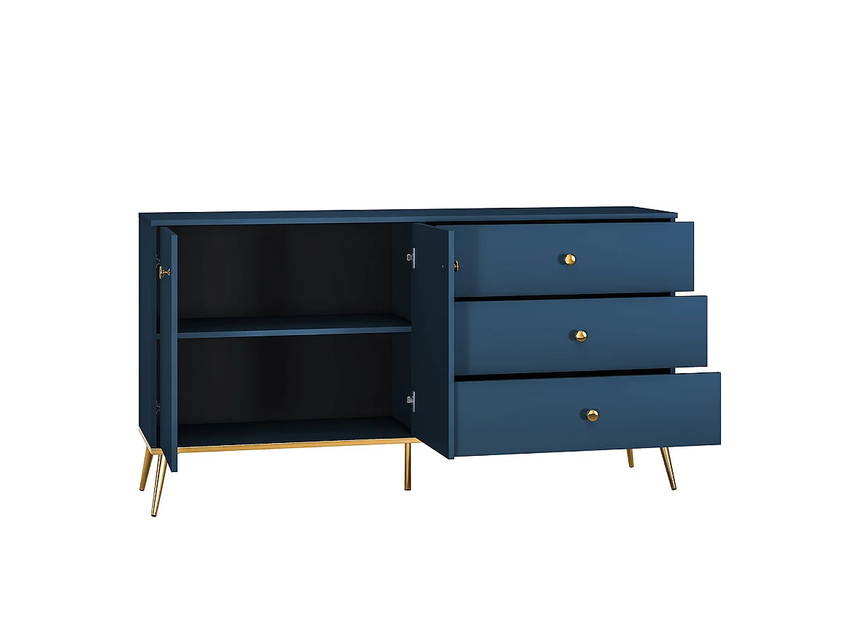 Buffet 2 portes 3 tiroirs Thalia Bleu
