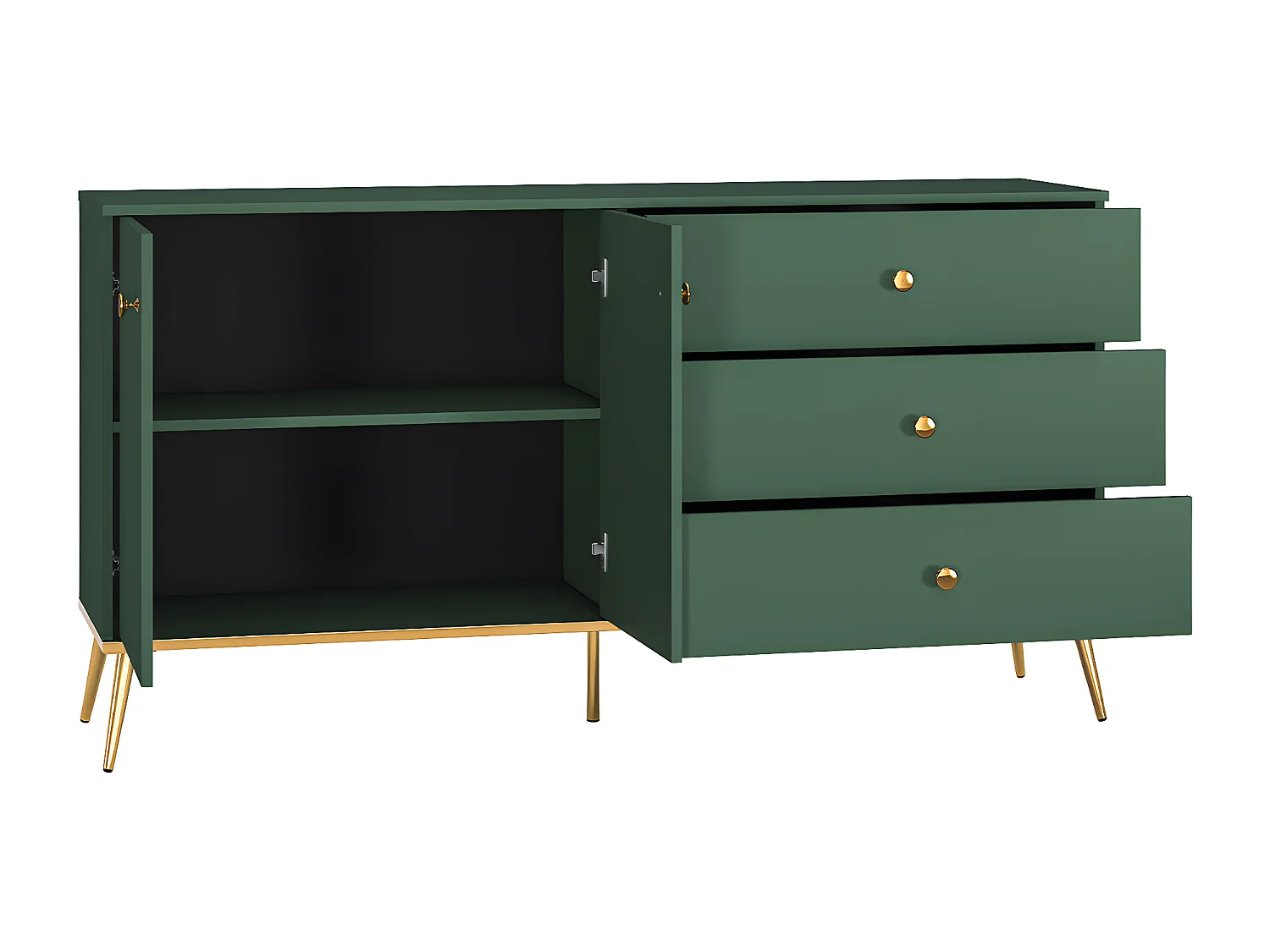 Buffet 2 portes 3 tiroirs Thalia Vert