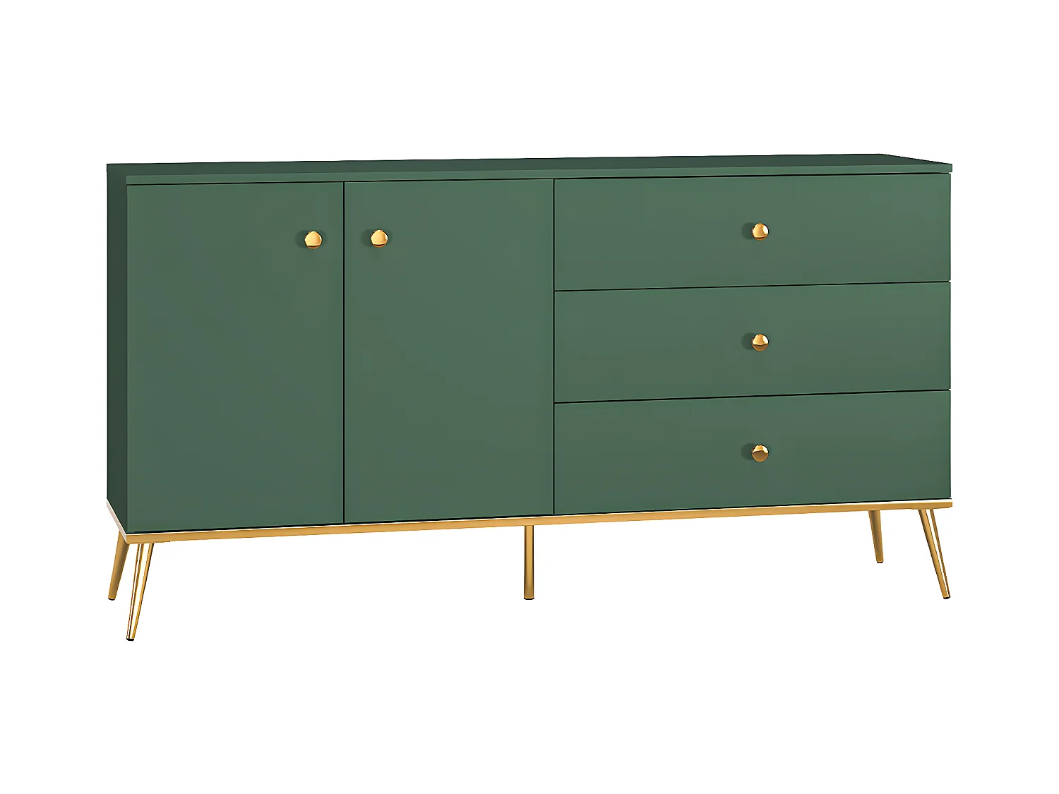 Buffet 2 portes 3 tiroirs Thalia Vert