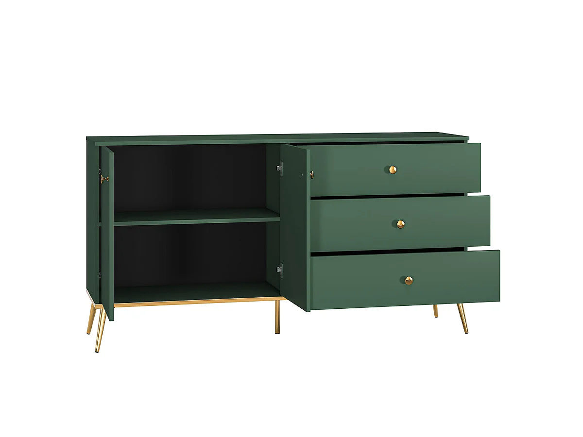 Buffet 2 portes 3 tiroirs Thalia Vert