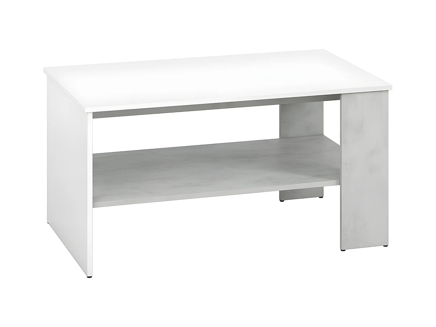 Table basse Orion Blanc et Effet béton