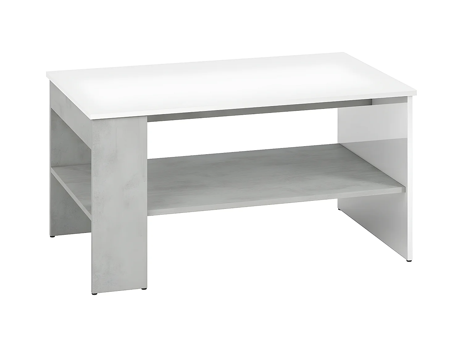 Table basse Orion Blanc et Effet béton