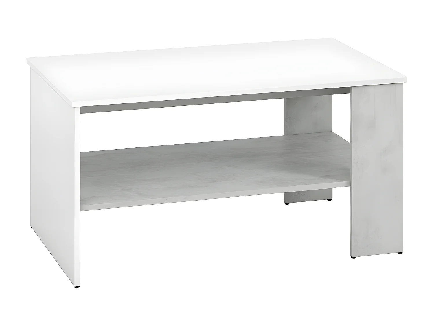 Table basse Orion Blanc et Effet béton