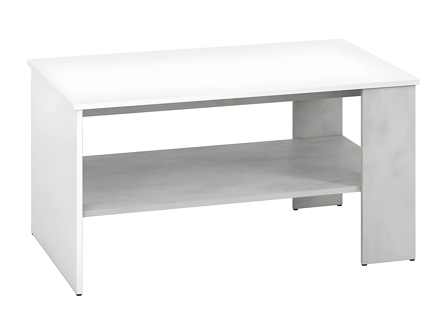 Table basse Orion Blanc et Effet béton