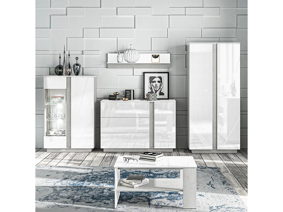 Orion white and concrete effect coffee table