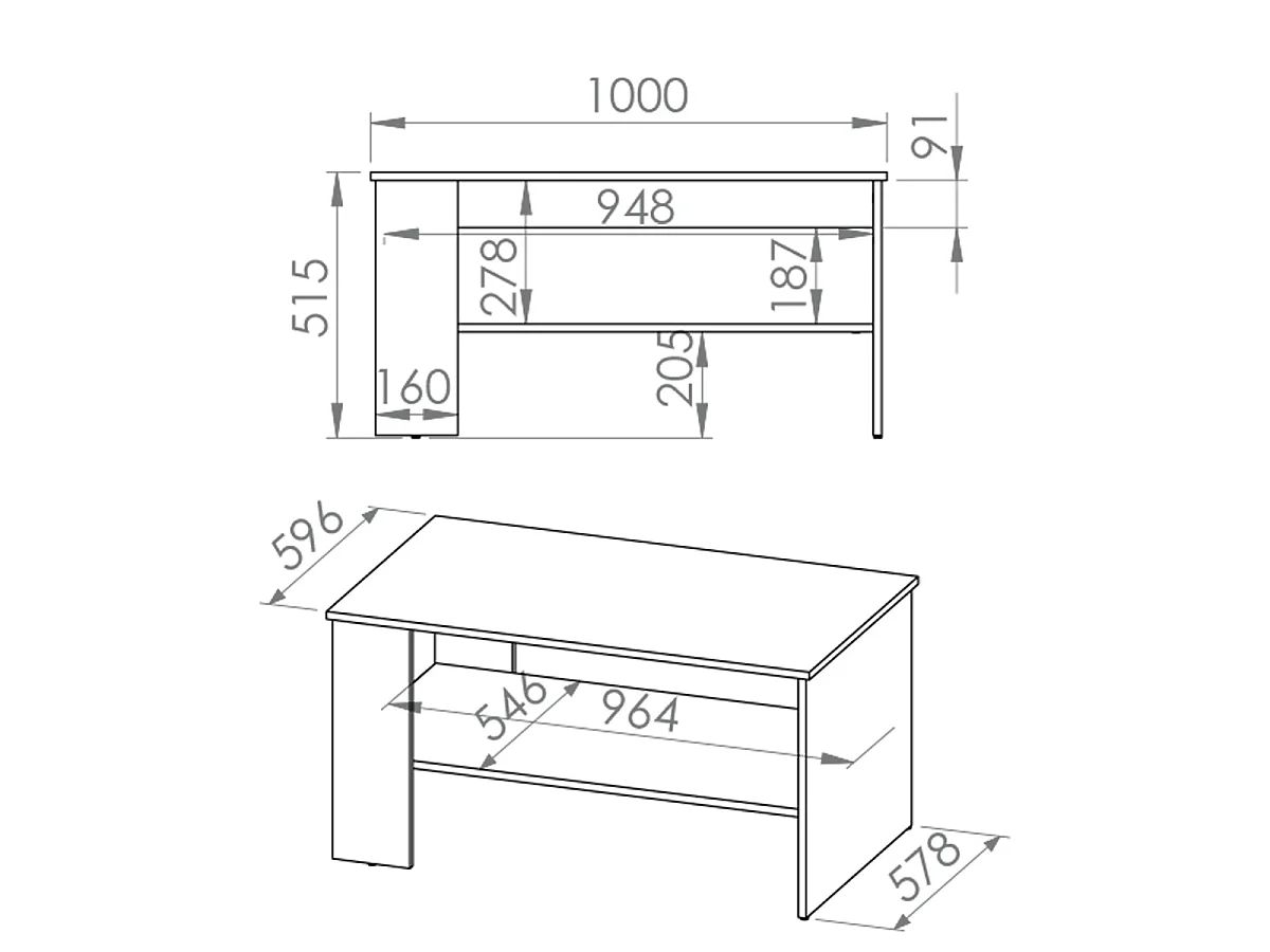Orion white and concrete effect coffee table
