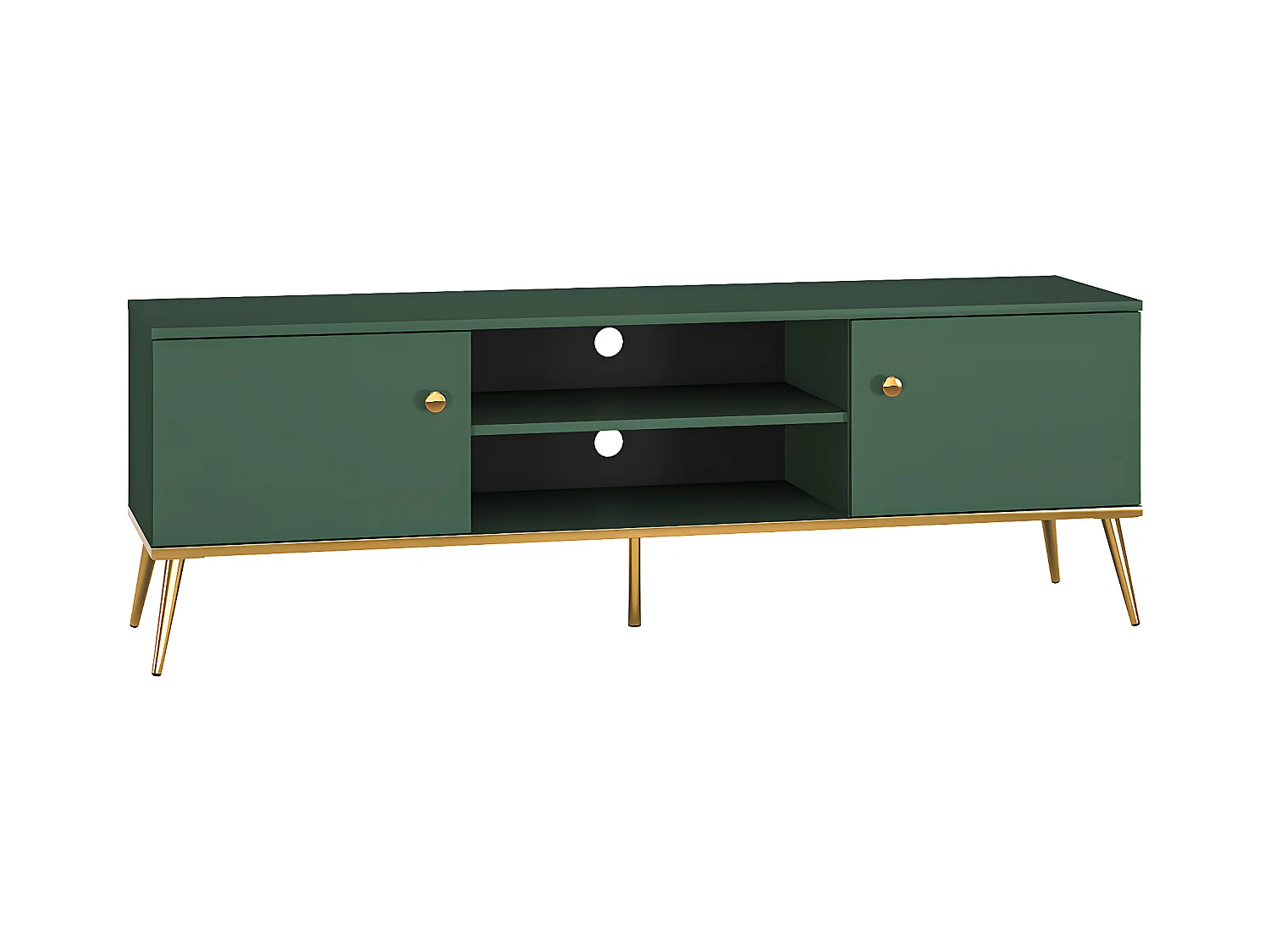 Meuble TV 2 portes 160 cm Thalia Vert