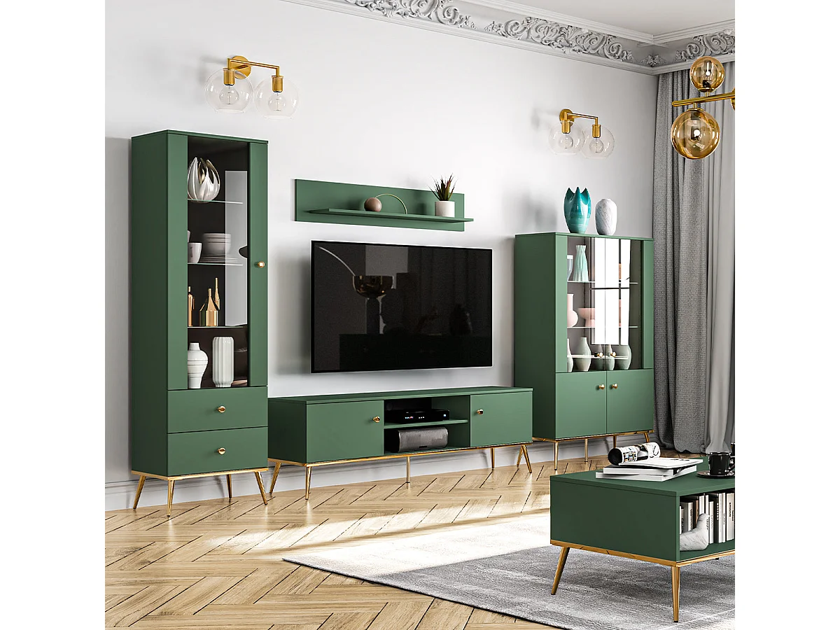 Meuble TV 2 portes 160 cm Thalia Vert