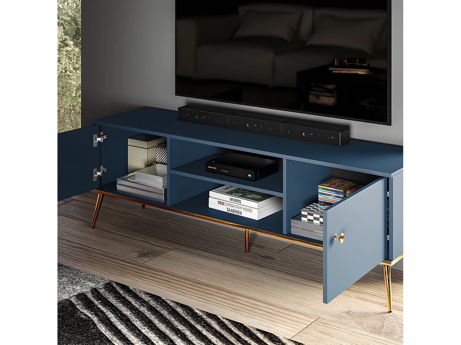 Mobile TV 2 ante Thalia blu 160cm