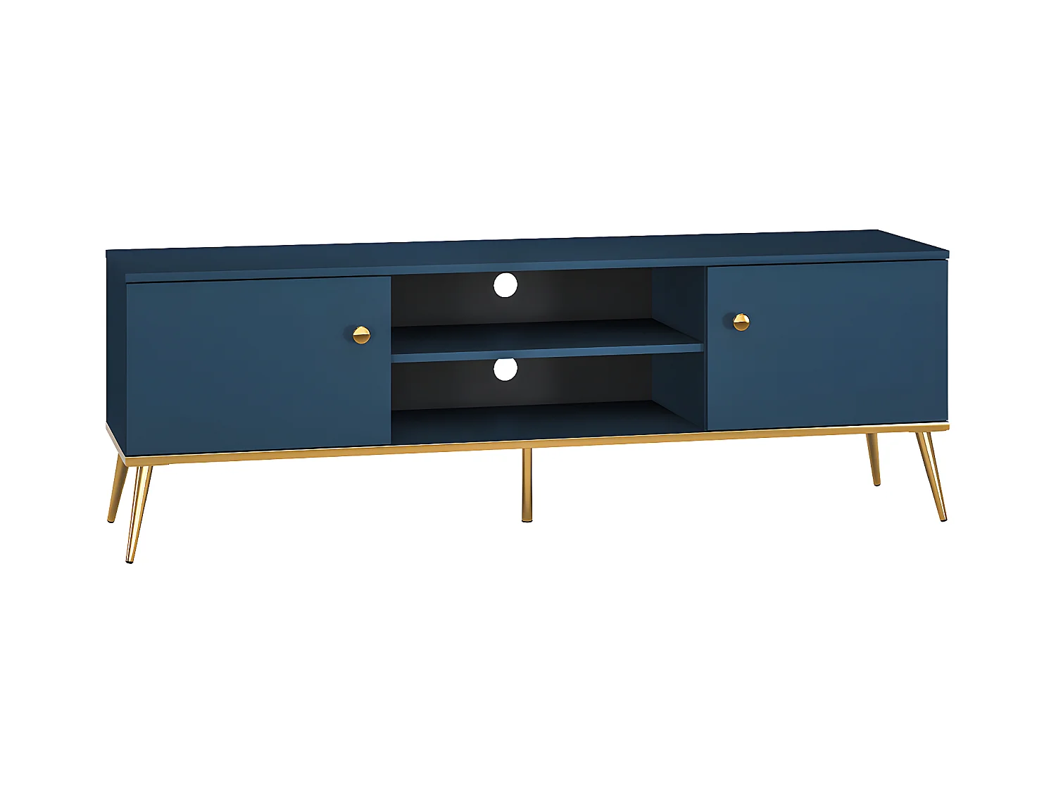 Meuble TV 2 portes 160 cm Thalia Bleu