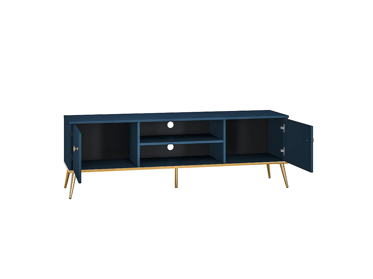 Meuble TV 2 portes 160 cm Thalia Bleu