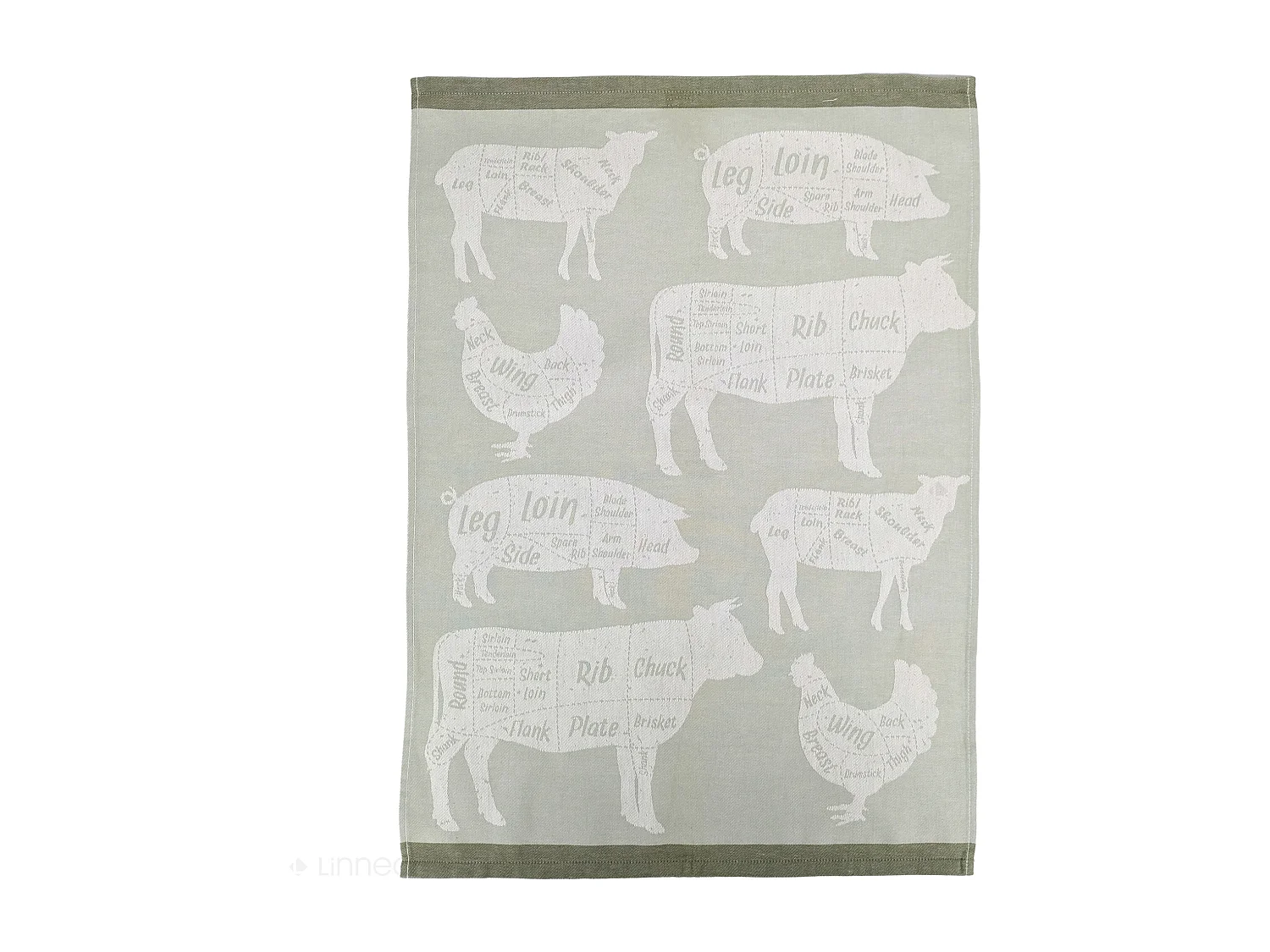 Lot de 2 torchons de cuisine pur coton 50x70 cm GRILLUXE vert