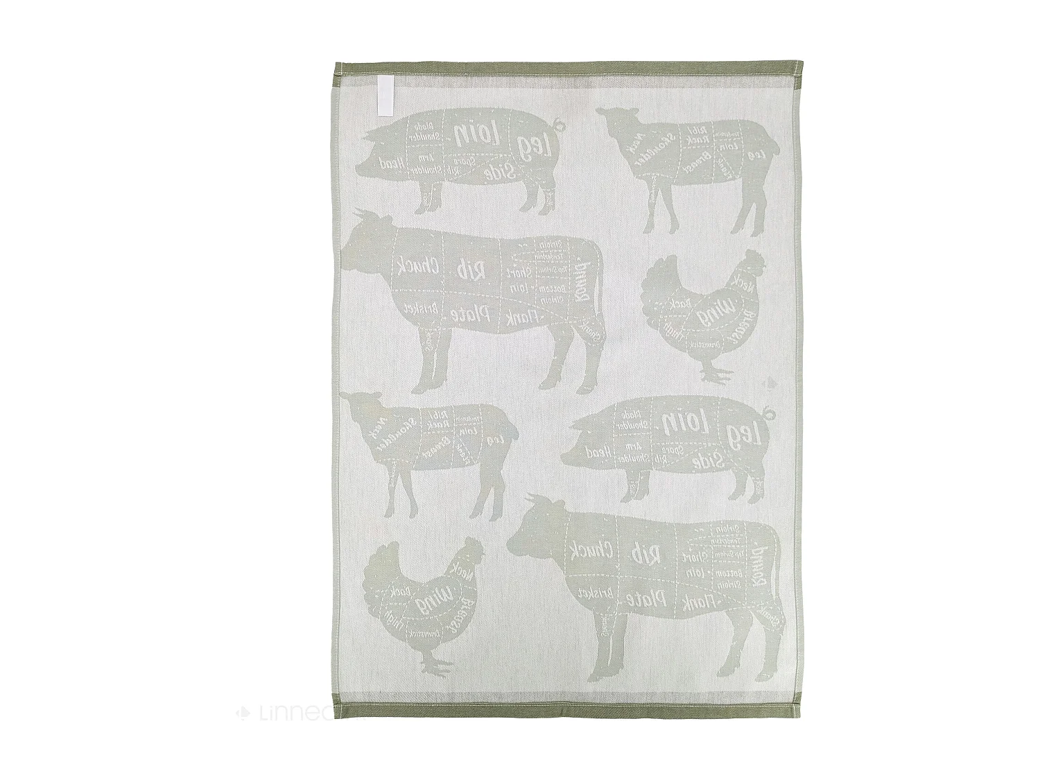 Lot de 2 torchons de cuisine pur coton 50x70 cm GRILLUXE vert