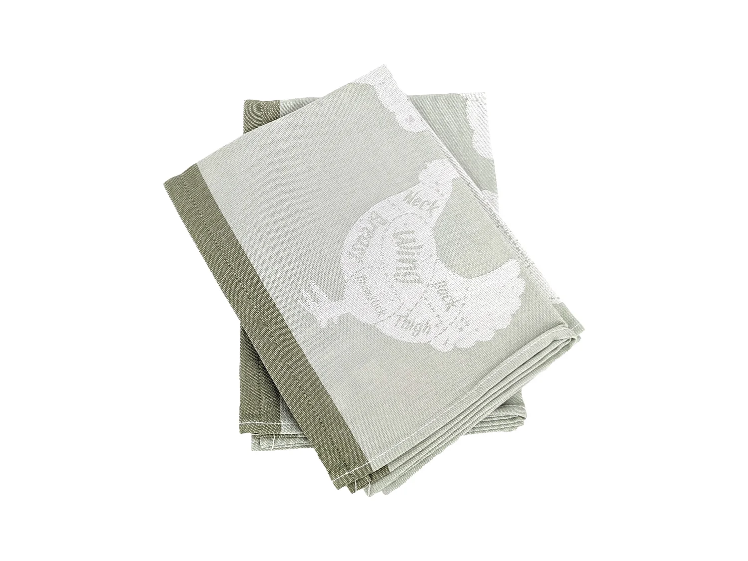 Lot de 2 torchons de cuisine pur coton 50x70 cm GRILLUXE vert