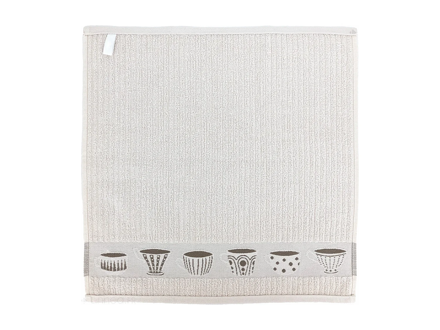 Lot de 2 torchons de cuisine pur coton 50x50 cm DELICARA beige