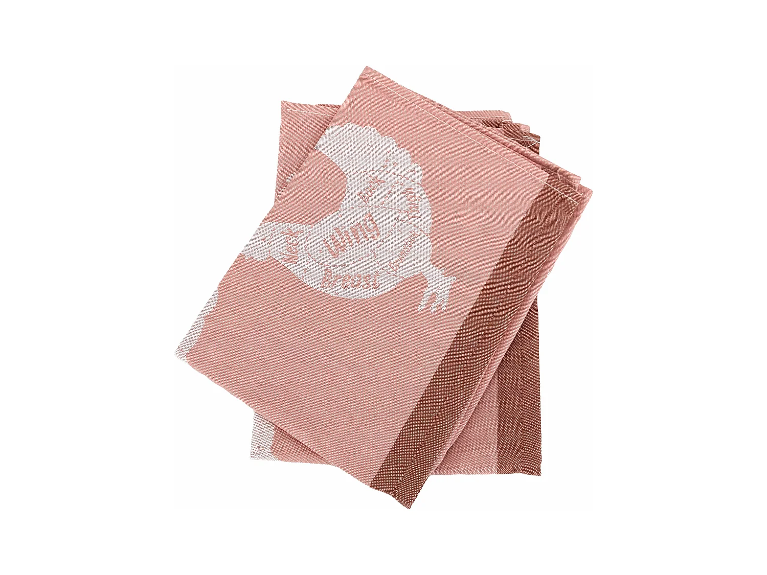 Lot de 2 torchons de cuisine pur coton 50x70 cm GRILLUXE rose