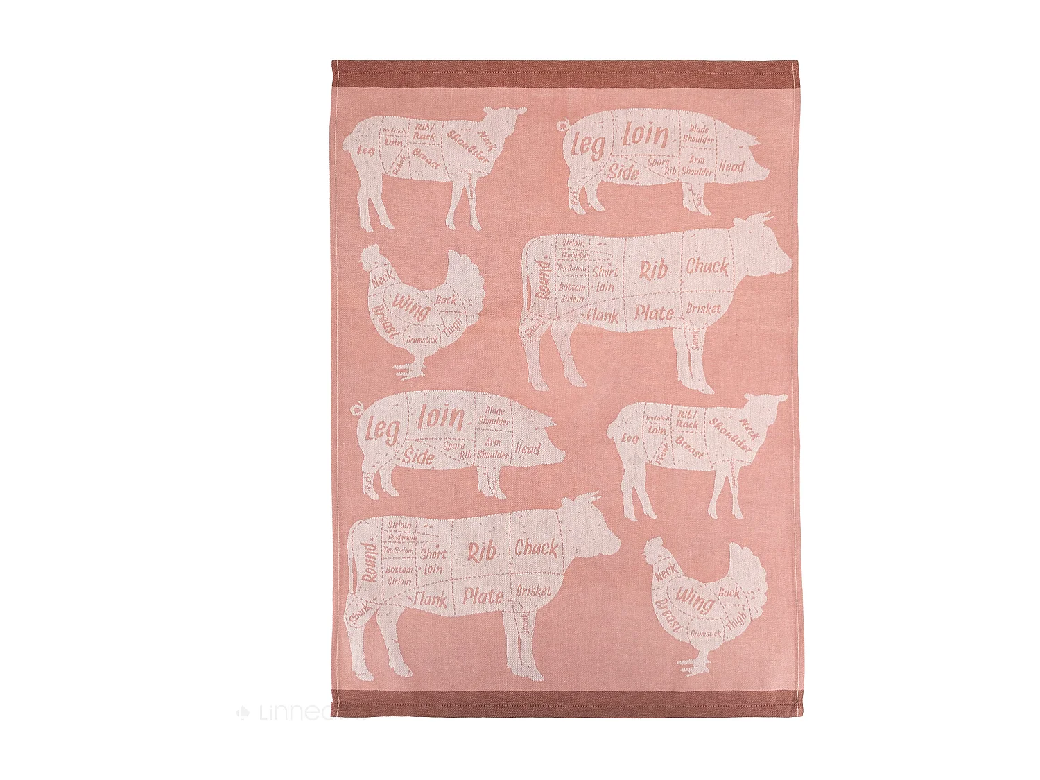 Lot de 2 torchons de cuisine pur coton 50x70 cm GRILLUXE rose