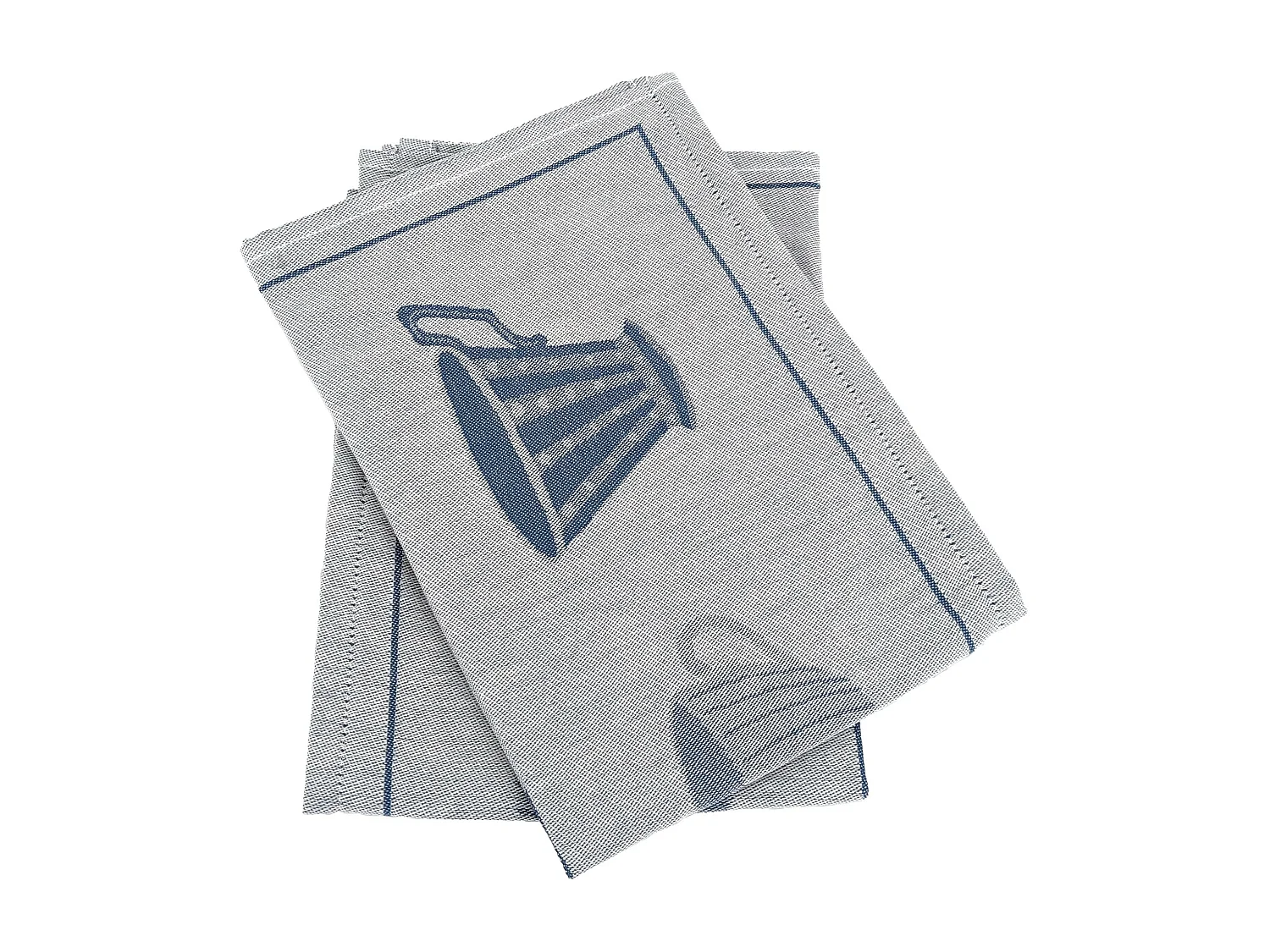 Lot de 2 torchons de cuisine pur coton 50x70 cm DELICARA bleu