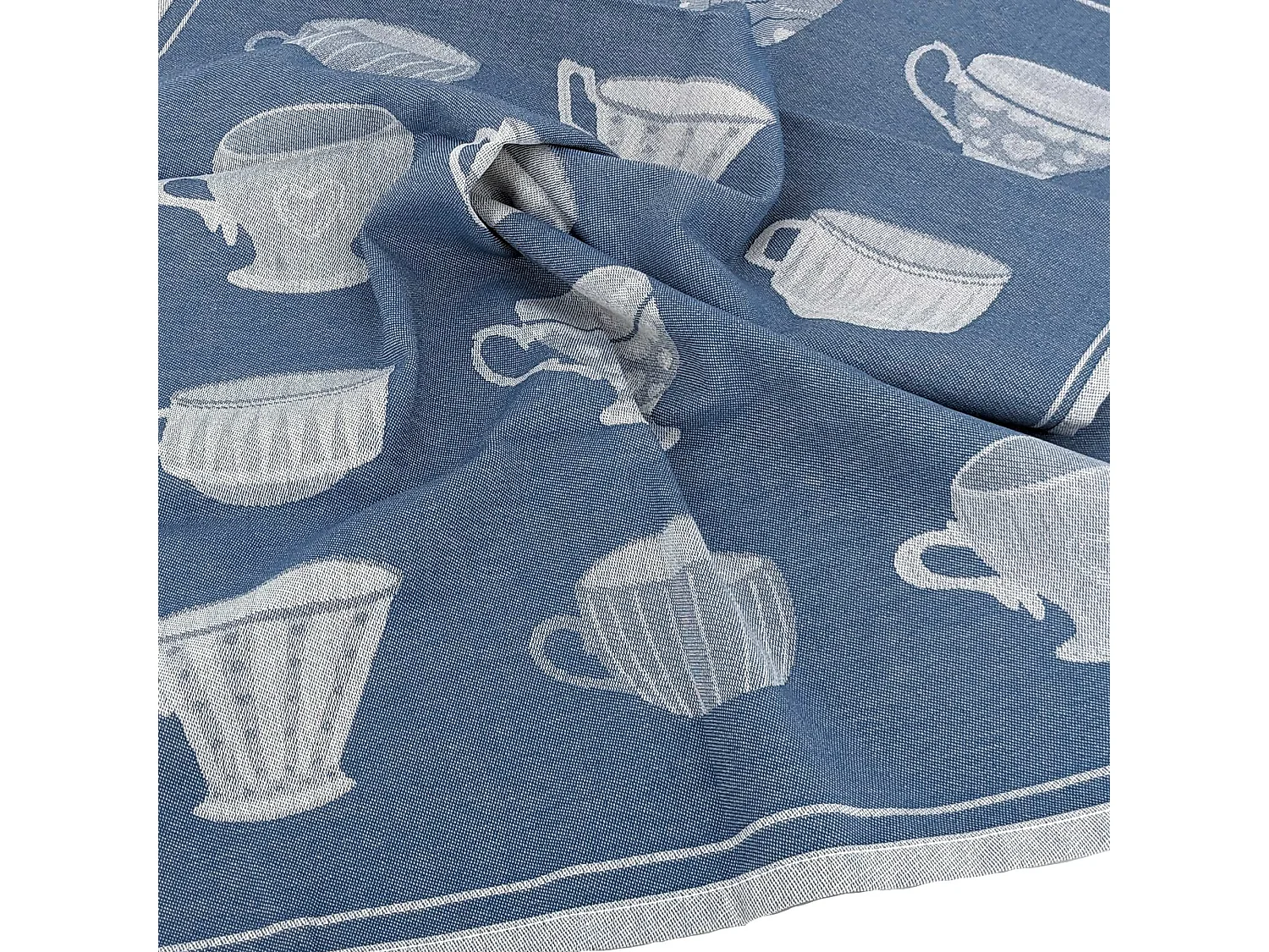 Lot de 2 torchons de cuisine pur coton 50x70 cm DELICARA bleu