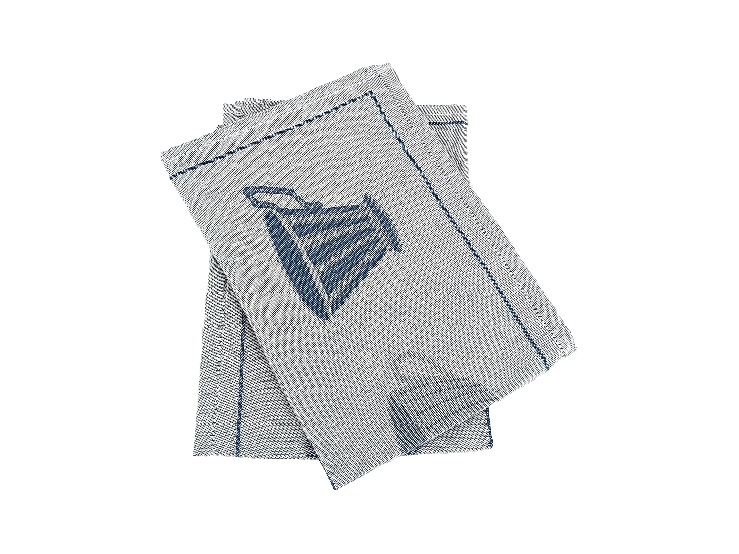 Lot de 2 torchons de cuisine pur coton 50x70 cm DELICARA bleu