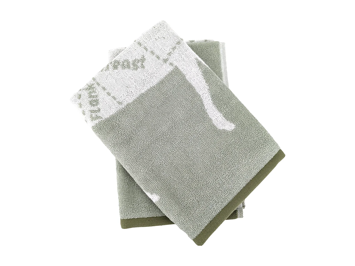 Lot de 2 torchons de cuisine pur coton 50x50 cm GRILLUXE vert