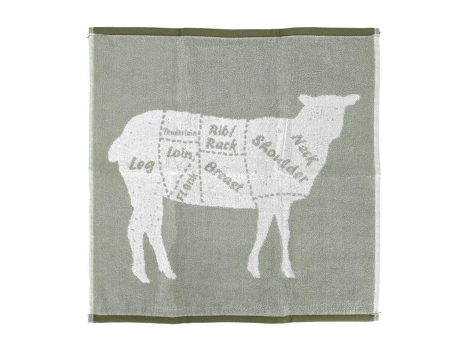 Lot de 2 torchons de cuisine pur coton 50x50 cm GRILLUXE vert