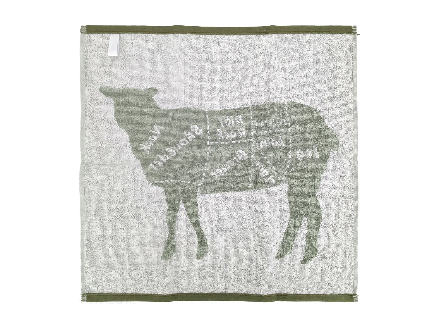 Lot de 2 torchons de cuisine pur coton 50x50 cm GRILLUXE vert