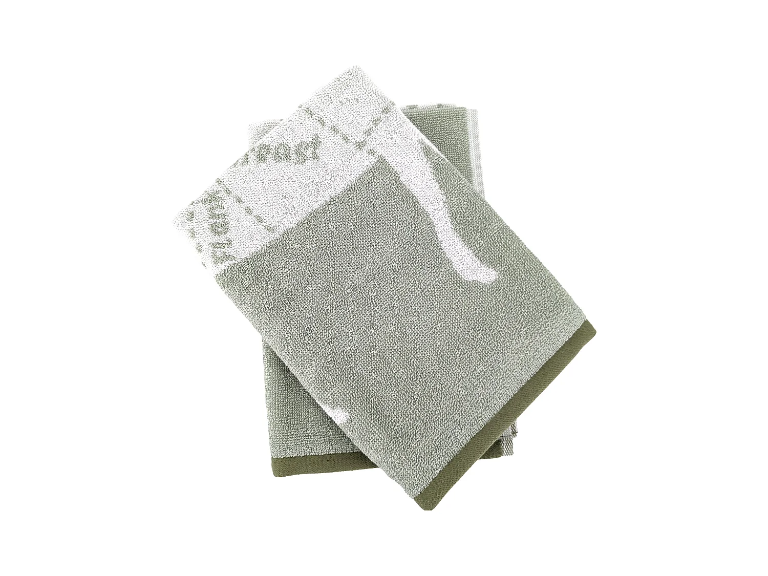 Lot de 2 torchons de cuisine pur coton 50x50 cm GRILLUXE vert