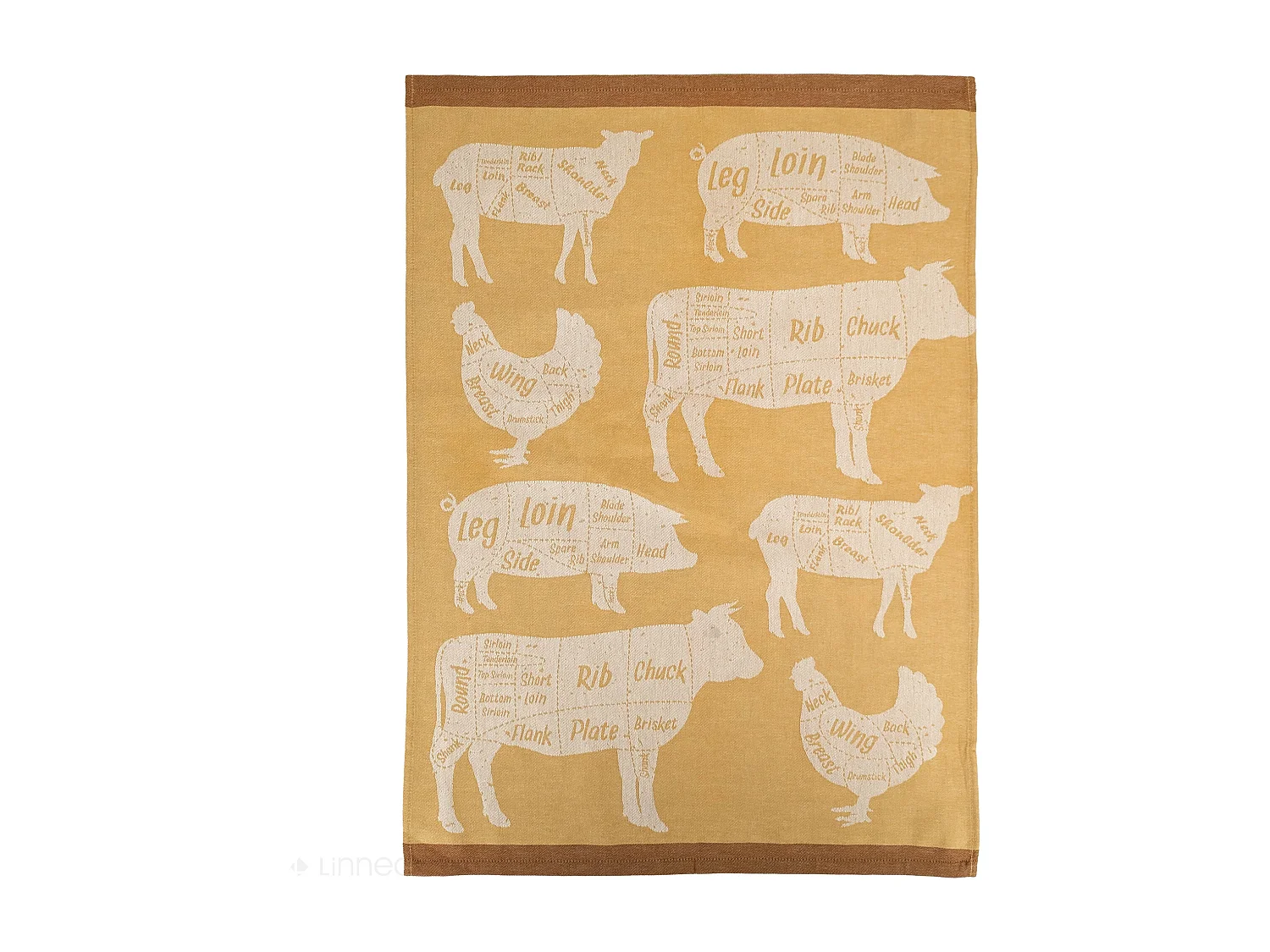 Lot de 2 torchons de cuisine pur coton 50x70 cm GRILLUXE jaune